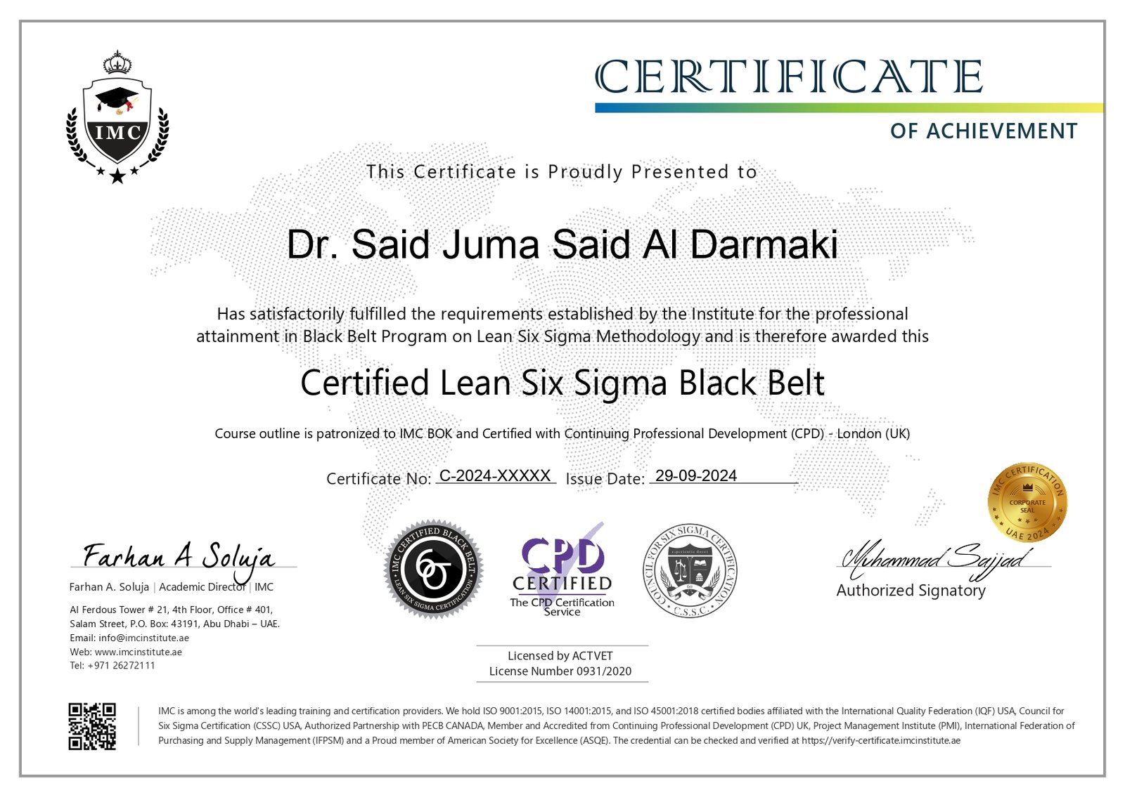 Certified Lean Six Sigma Black Belt